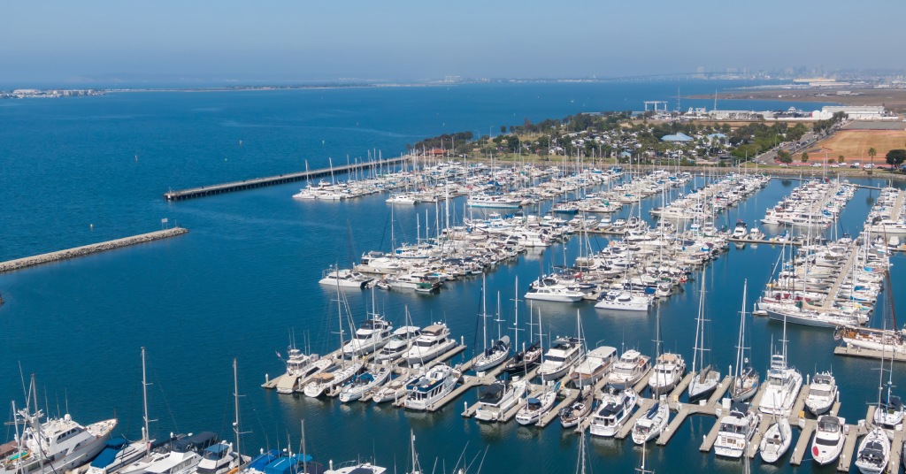 Aerial View of Chula Vista Marina with Yachts and Sailboats in San Diego Bay.jpg